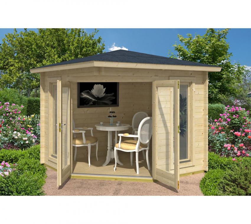 Lasita Maja Gartenhaus Oban 40 Holzhaus 3x3m 40mm Natur mygardenhome