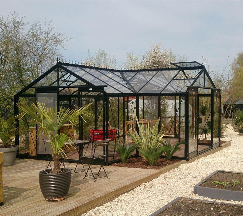 ACD Glas Gewächshaus Sophie Schwarz 451x593x259 cm mygardenhome