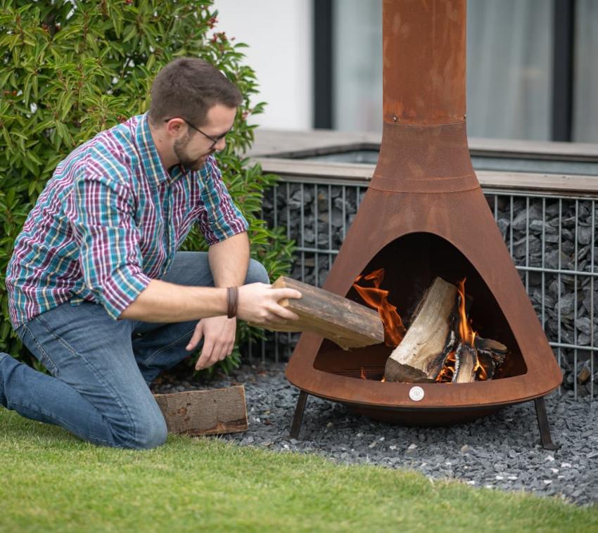 Westmann Grillkamin Terrassenofen Gartenkamin Rauchablass rost