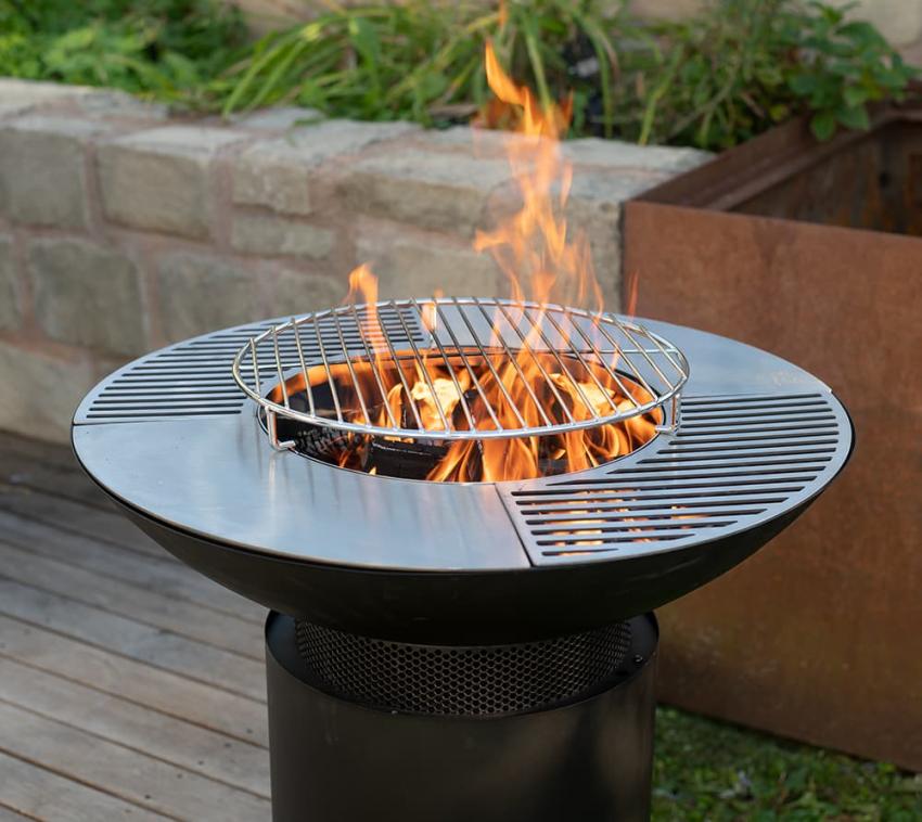Westmann Stahl Grill Feuerschale Feuerstelle Schwarz 75x75x94 cm