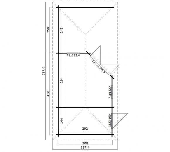 Lasita Maja Gartenhaus Aruba 3B Holzhaus 4x8 m 40mm Natur ...
