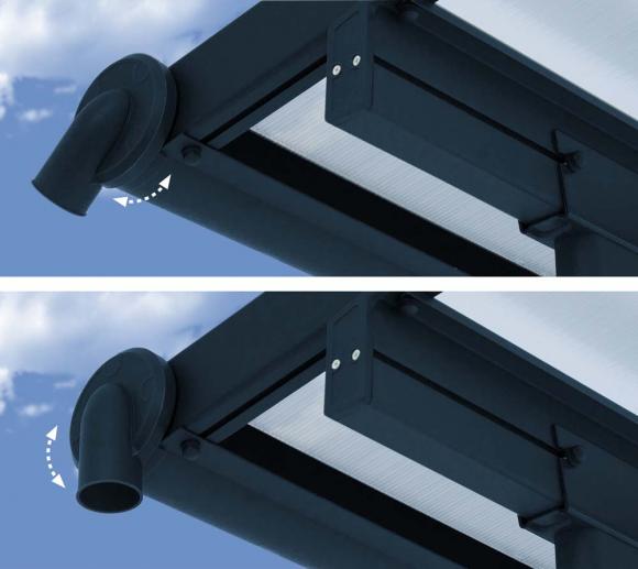 Palram Terrassendach, Balkondach Sierra 230x230 cm grau inkl