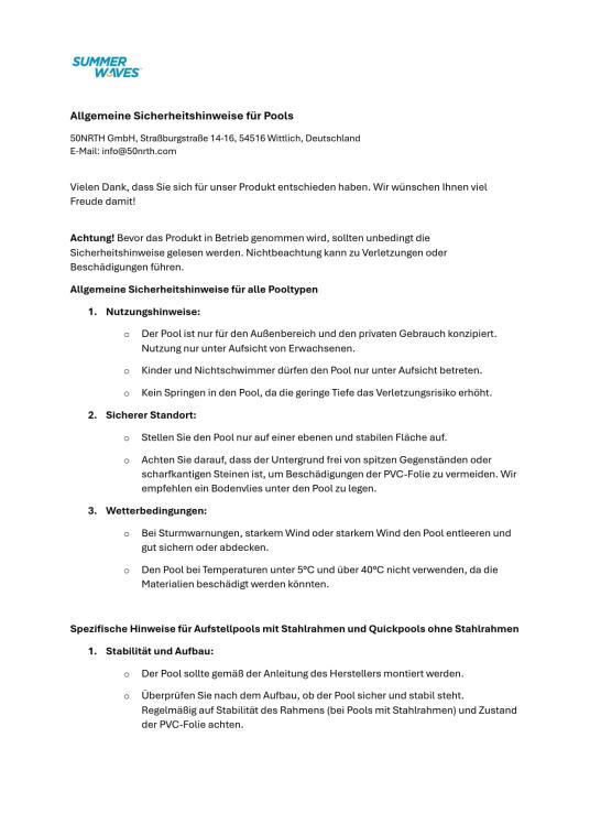 Summer Waves Bodenfolie | Untergrund für Pool | Blau | 391 x 391 cm