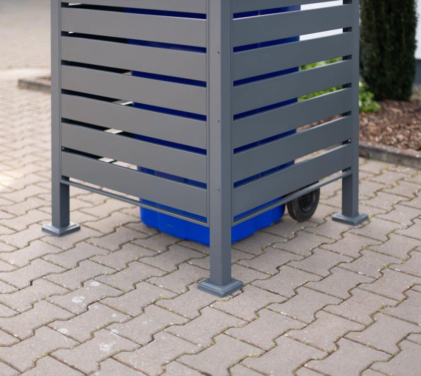 B-WARE Westmann Metall Mülltonnenverkleidung Planum | 1x240 L | Anthrazit | 90x90x150 cm 