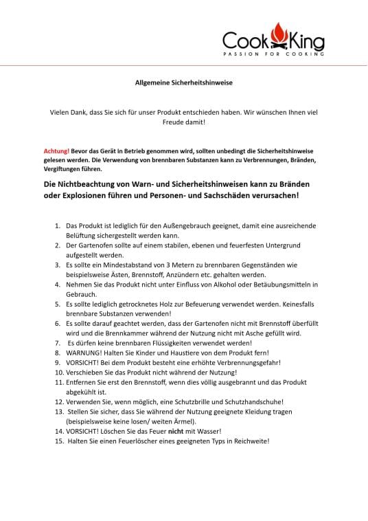 CookKing Stahl Terrassenofen Vento Plus | inkl. Pizzaofen | Schwarz | 50x50x150 cm 