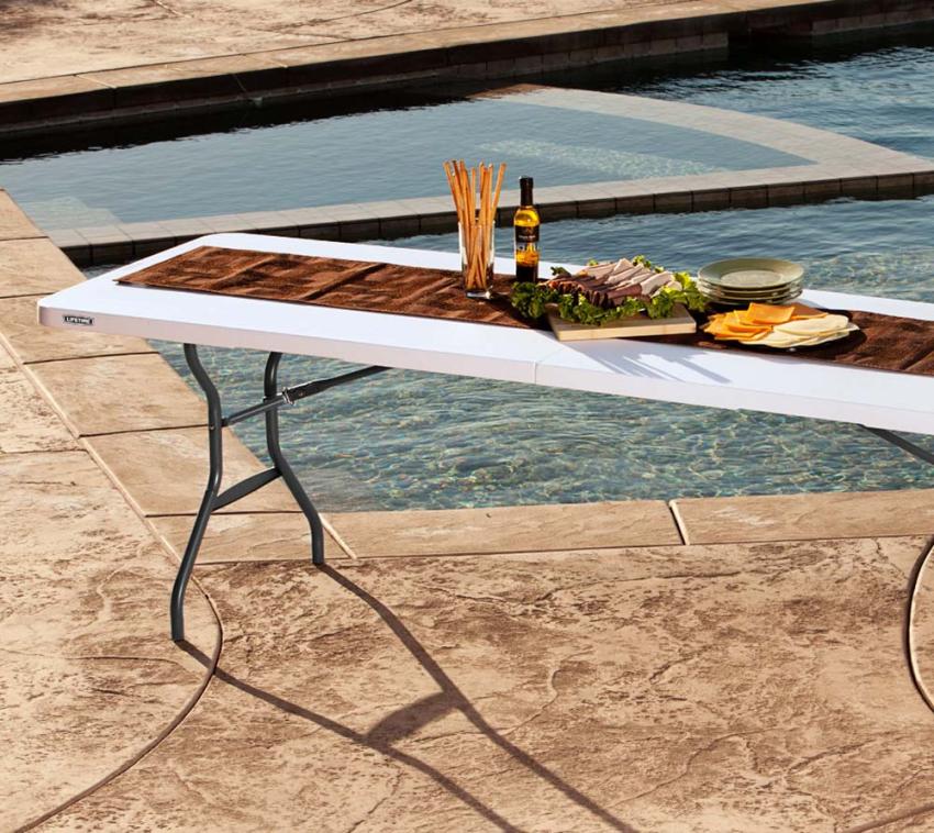 B-WARE Lifetime Kunststoff Klapptisch | Weiß | 76x244x74 cm 