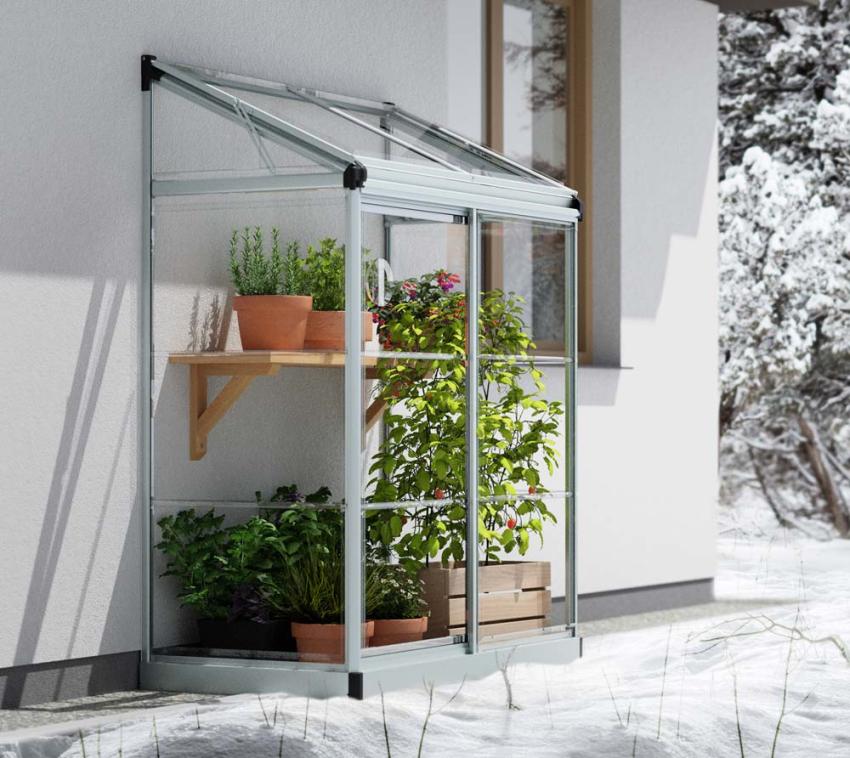 Palram Canopia Kunststoff Aluminium Anlehngewächshaus Lean to grow 42