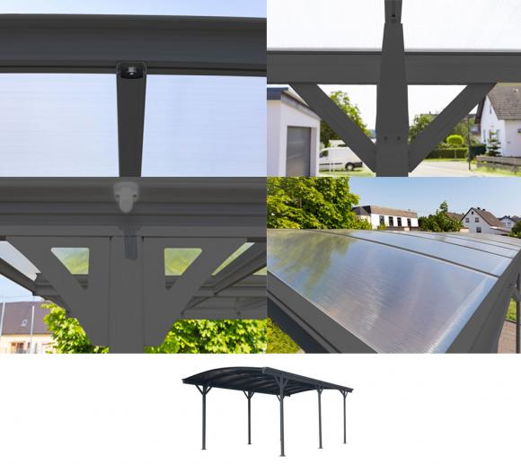 Westmann Aluminium Rundbogen Carport Stockholm Anthrazit