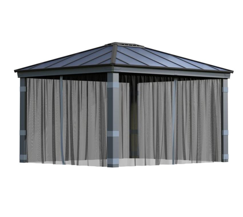B-WARE Palram - Canopia Polyester Moskitonetz für Pavillon Dallas 4300 | Grau 