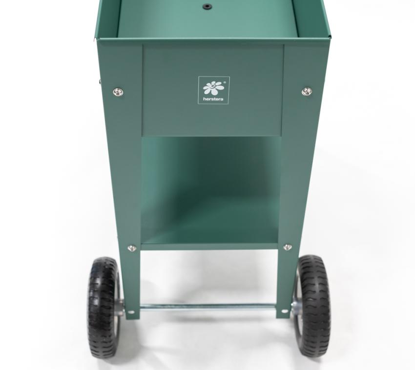 B-WARE Herstera Garden Metall Hochbeet Barcelona | Olivgrün | 85x50x80 cm 