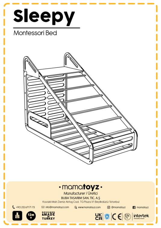 MamaToyz Holz Kinderbett Sleepy | Montessori Bett | Grün | 210x100x150 cm Kinderbett Montessori