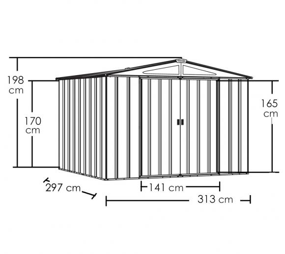 Spacemaker Metallgeratehaus 10x10 Grau 313x297 Cm Mygardenhome