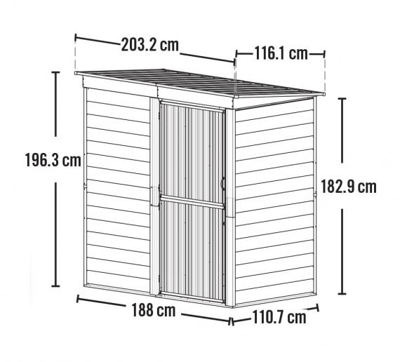 Spacemaker Metallgerätehaus 6x4 charcoal cream 203x116 cm ...
