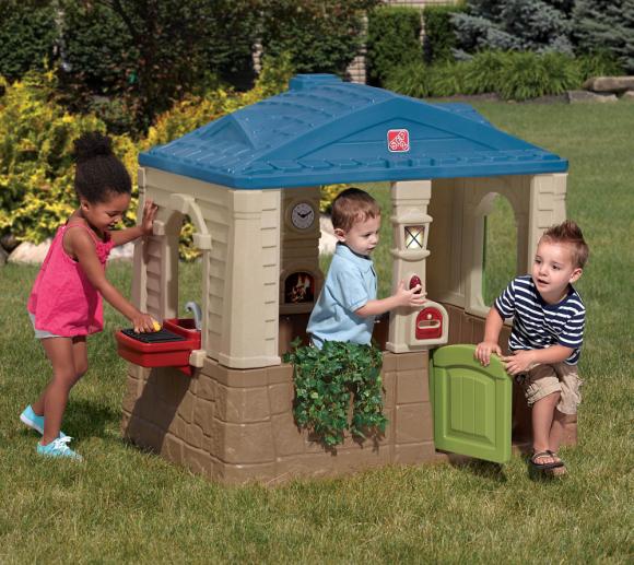 Step2 Spielhaus Happy Home Spielküche Kunststoff 120x120 cm | mygardenhome
