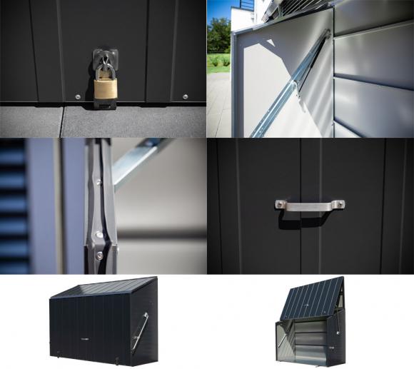 Trimetals Fahrradbox, Gerätebox, Aufbewahrungsbox Sesame Anthrazit