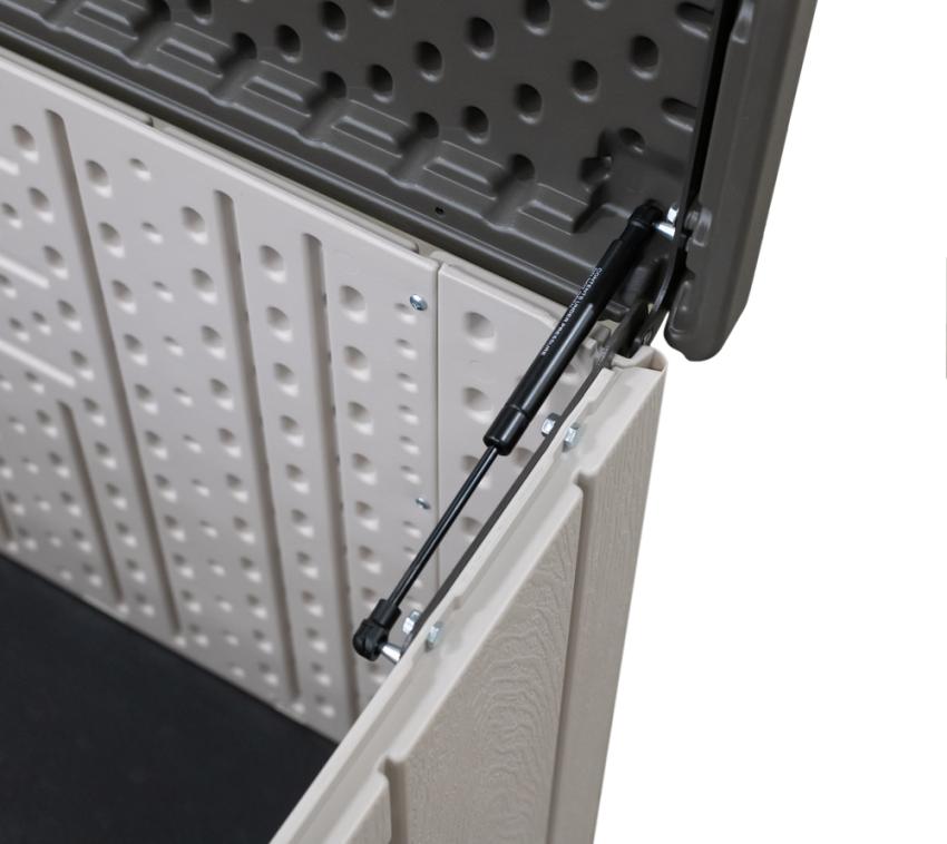 B-WARE Lifetime Kunststoff Gartenbox 570 Liter | Auflagenbox &  Gartentruhe | Lichtgrau | 72x151x70 cm 
