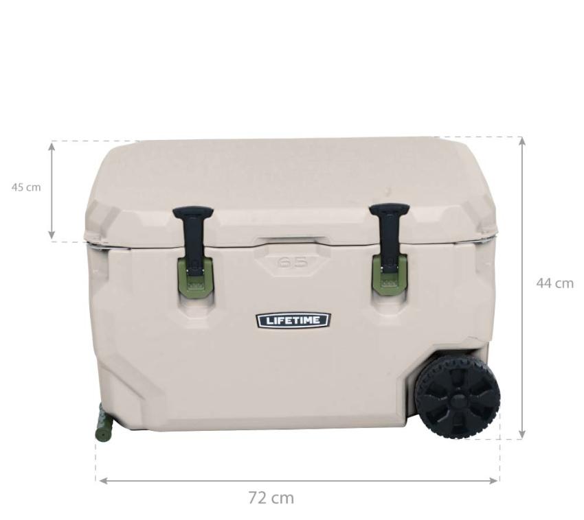 B-WARE Lifetime Kunststoff Kühlbox Premium 61,5 L | passive Kühlbox | Beige | 72x45x44 cm 