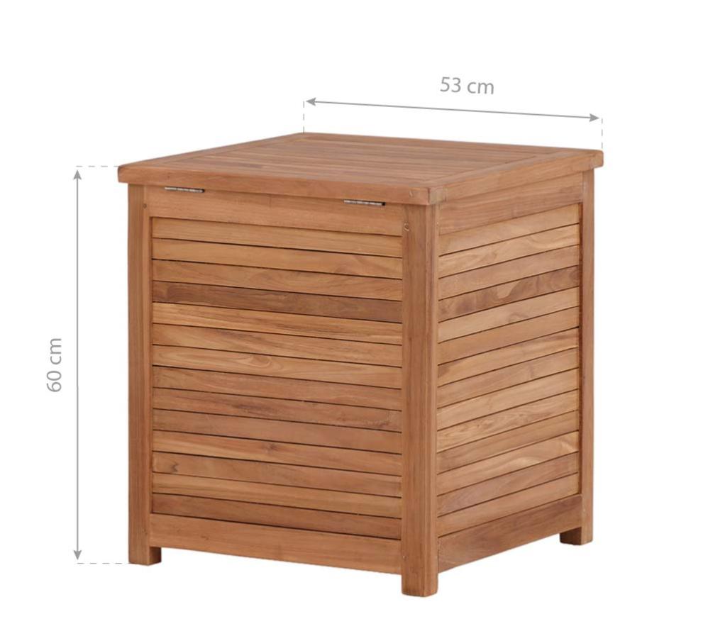 VENTURE HOME Teakholz Gartenbox Trento S | Natur | 53x53x60 cm