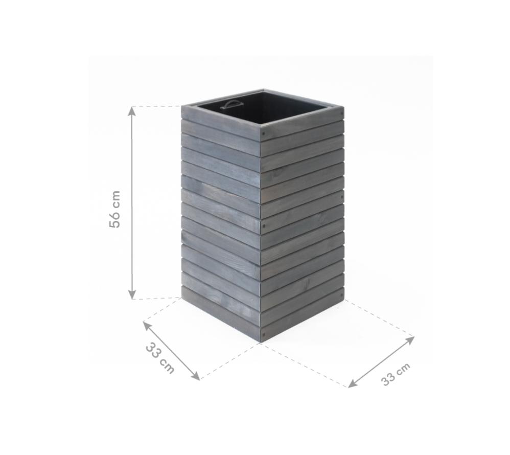 Westmann Holz Pflanzkübel Mono | grau | 33x33x56 cm | mygardenhome