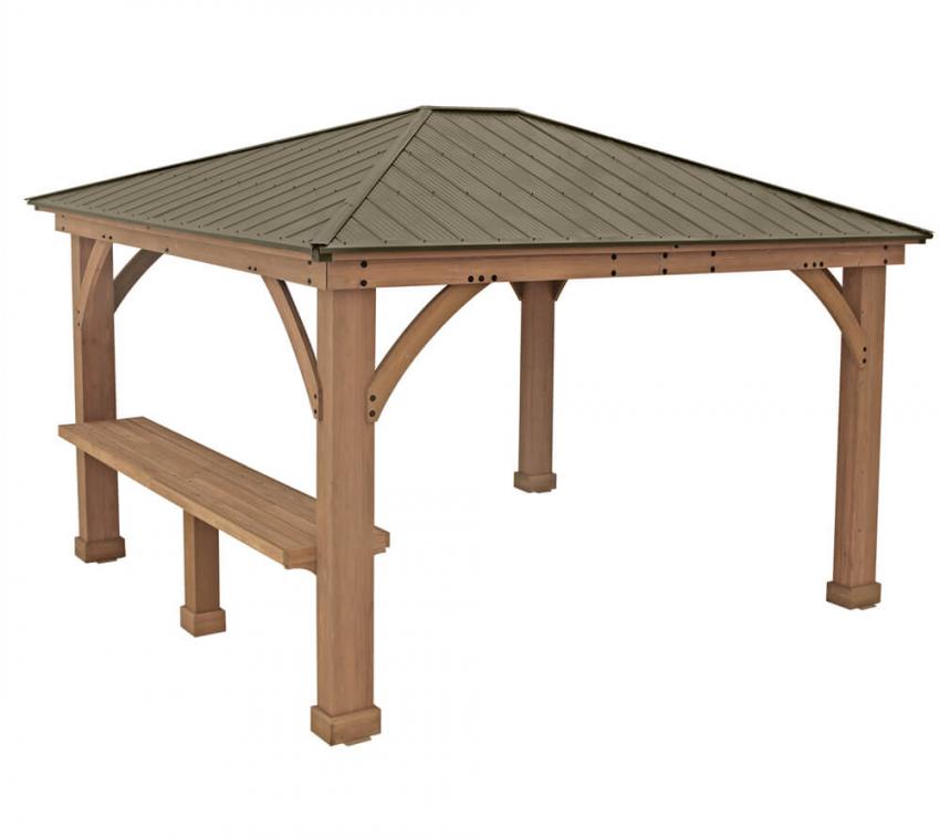 Westmann Seitenablage für Holz Pavillon Devon 12x12 und 12x14 braun