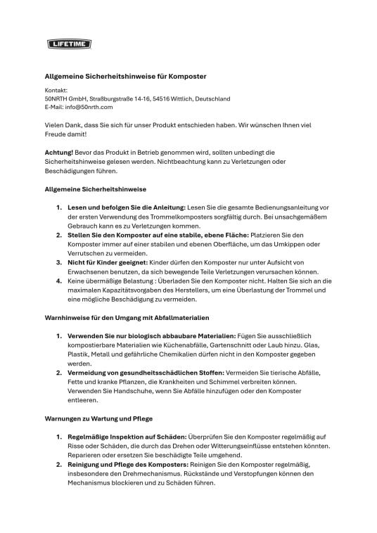 Lifetime Kunststoff Trommelkomposter Premium | Komposter | 189 L | 75x77x112 cm 