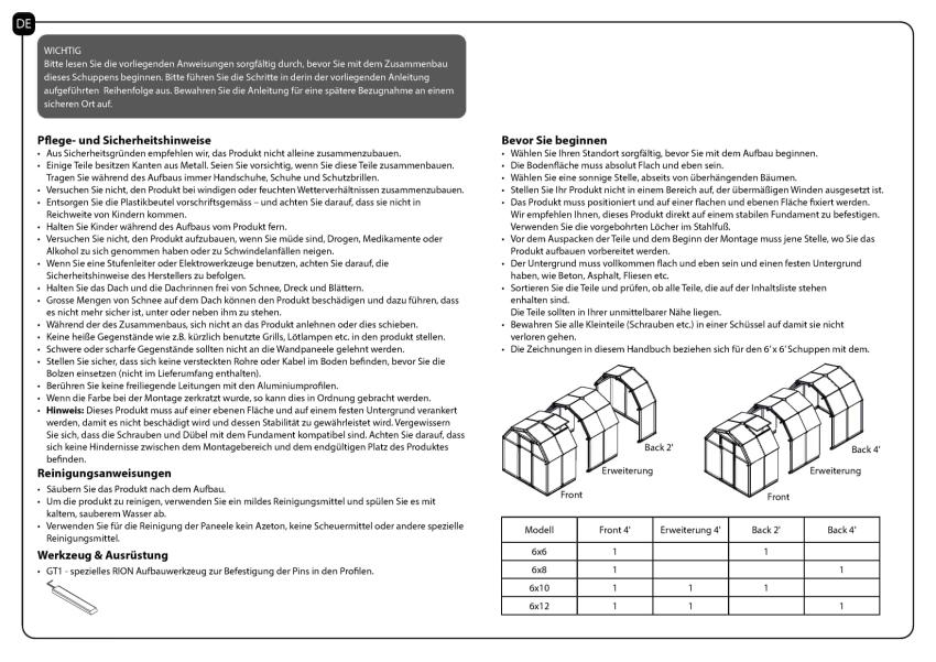 Rion Kunststoff Gewächshaus SMART 33 | Grün | 201x204x198 cm ohne Fundament