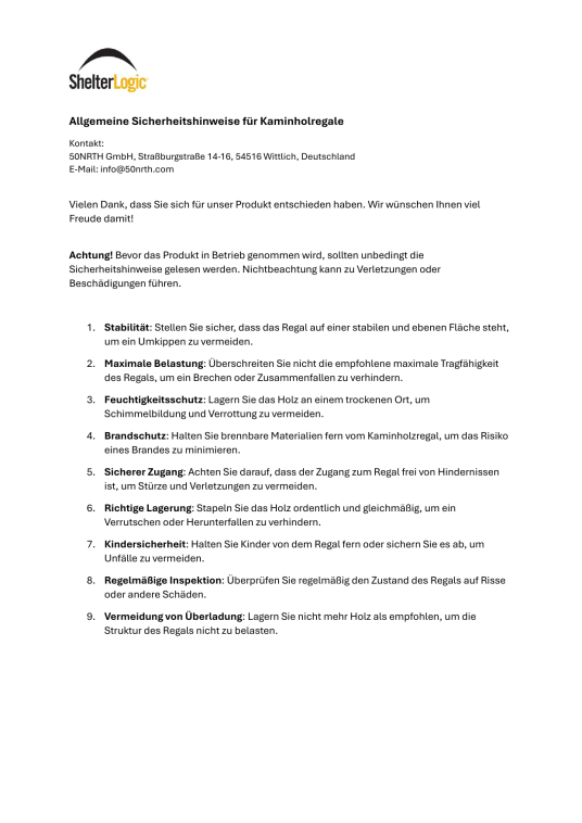 ShelterLogic Kaminholzregal inkl. Abdeckung | Schwarz | 36x120x119 cm 