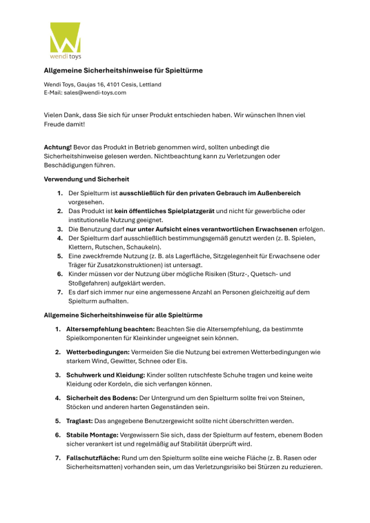 Wendi Toys Holz Spielturm Pelikan | inkl. Rutsche, Kletterwand, Schaukel und Sitzgarnitur | Natur | 280x270x270 cm 