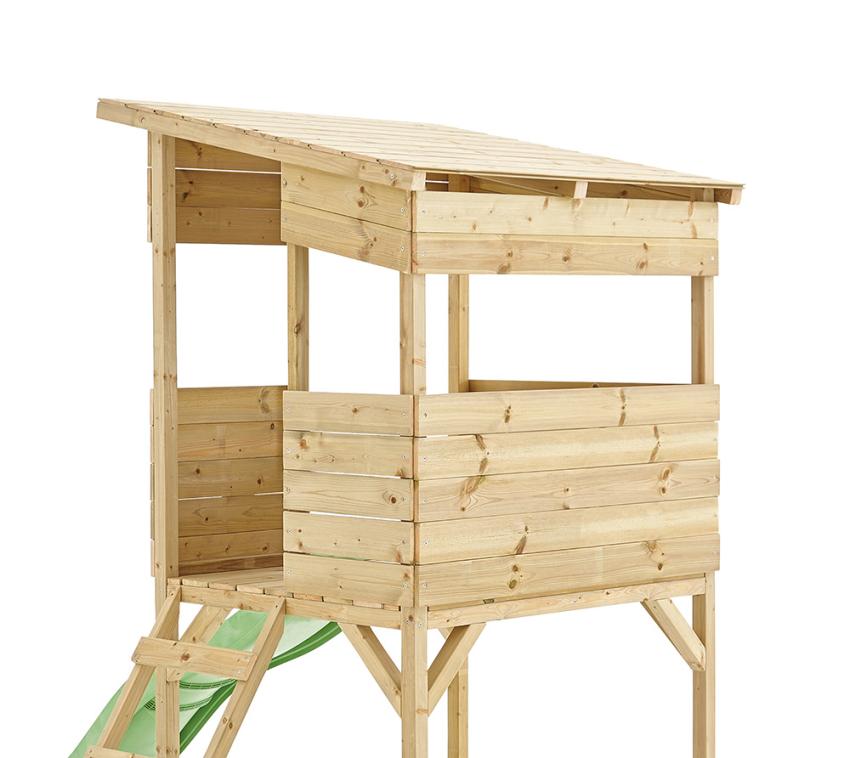 Westmann Holz Stelzenhaus Wildnis Spielhaus mit Rutsche Natur