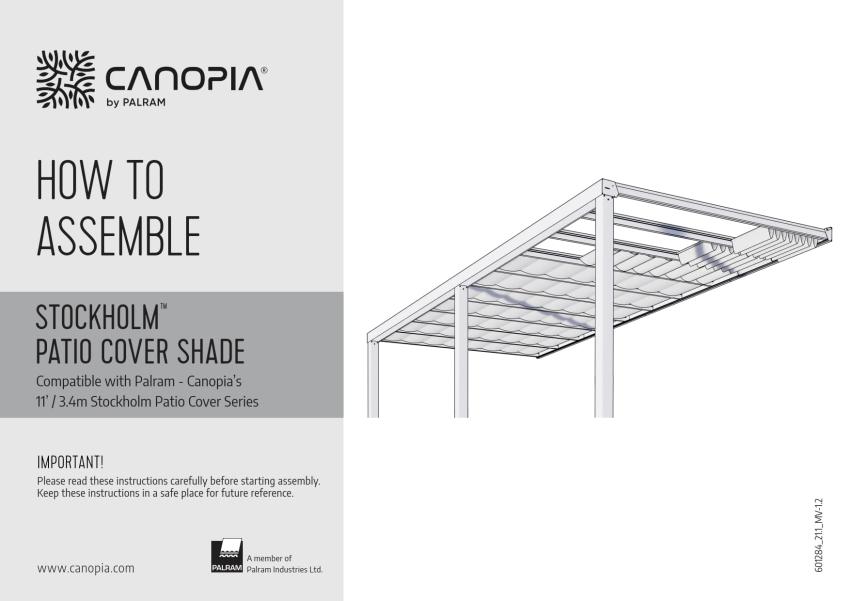 Palram - Canopia Sonnensegel für Terrassendach Stockholm | Weiß | 340x810 cm 