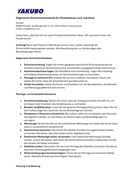 Takubo Casa L | Metall Gerätehaus mit Boden | Anthrazit  