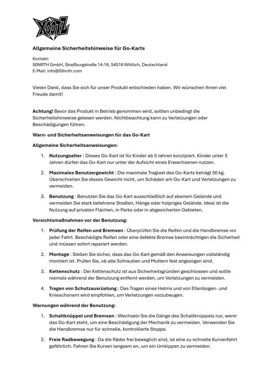 Xootz Go-Kart Viper | Grün | 114x62x62 cm 