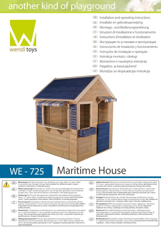 Wendi Toys Holz Stelzenhaus Storch | Natur | 160x190x242 cm 