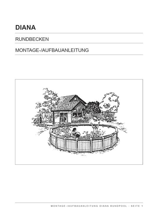 Interline Summer Schwimmbad Pool u. Schwimmbecken Diana | Blau | 360x360x132 cm Basic Set