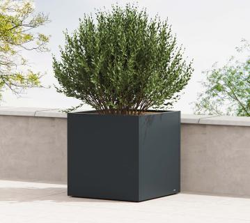 Herstera Garden Cube XL | Outdoor Pflanzkübel quadratisch | Anthrazit | 80x80x80 cm 