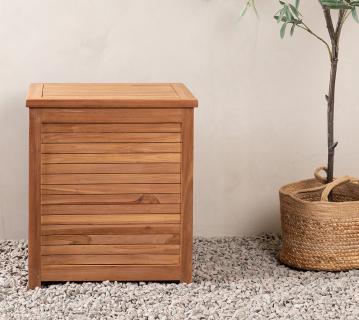 VENTURE HOME Teakholz Gartenbox Trento S | Natur | 53x53x60 cm 