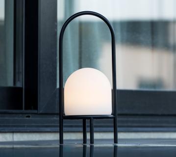 VENTURE HOME Tischlampe Colie 1 | Tischlampe kabellos | Schwarz/Weiß | 19x43 cm 