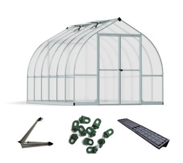 Palram - Canopia Aluminium Gewächshaus Bella 812 Sparset | Silber | 367x244x219 cm 