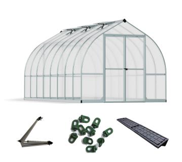 B-WARE Palram - Canopia Aluminiumgewächshaus Bella 816 Sparset | Silber | 489x244x219 cm 
