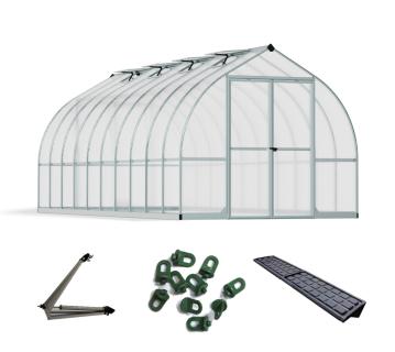 Palram - Canopia Aluminiumgewächshaus Bella 820 SparSet | Silber | 601x244x219 cm 