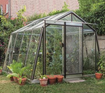 ACD Glas Gewächshaus S105H-B | Silber | 371x306x237 cm 