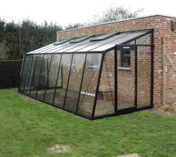 ACD Glas Anlehngewächshaus MS306H RAL | 445x302 cm 