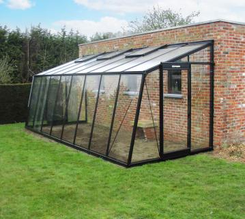 ACD Glas Anlehngewächshaus MS309H RAL | 667x302 cm 