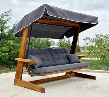 Westmann Holz Hollywoodschaukel Sia 2400 | Anthrazit | 120x236x190 cm 