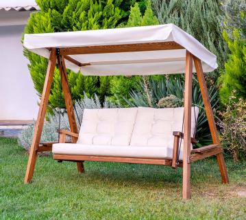 Westmann Holz Hollywoodschaukel Pera 2000 | Beige | 203x116x180 cm 