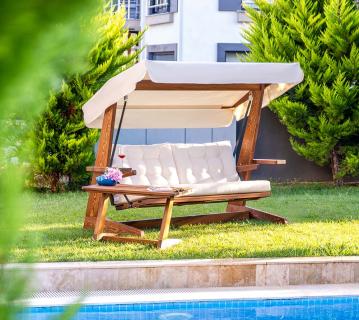 Westmann Holz Hollywoodschaukel Viva 2400 | Beige | 237x115x175 cm 