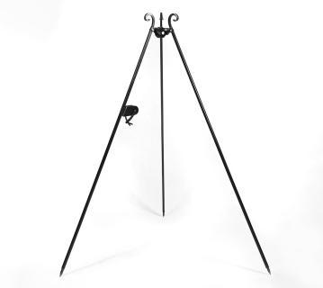 CookKing Stahl Schwenkgrill | Dreibein mit Kurbel + Kettenset | Schwarz | 180 cm 