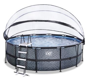 Exit Aufstellpool Framepool mit Dach | Grau | 450x122 cm 