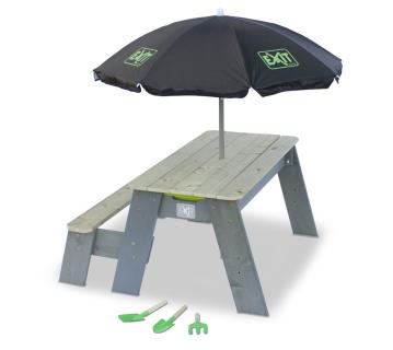 Exit Holz Wasser Matschtisch Aksent inkl. Sonnenschirm | Grün | 89x50 cm 