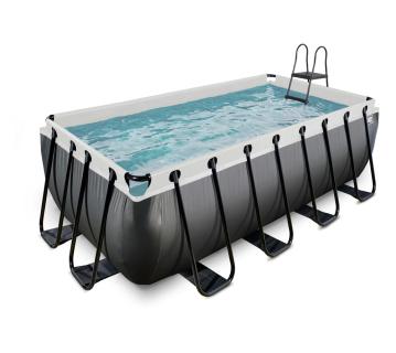 Exit Stahlrahmen Aufstellpool Black Leather Style schwarz 400x200x122 cm Inkl. Filterpumpe